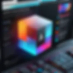 Visual representation of Adobe Core's user interface highlighting key features
