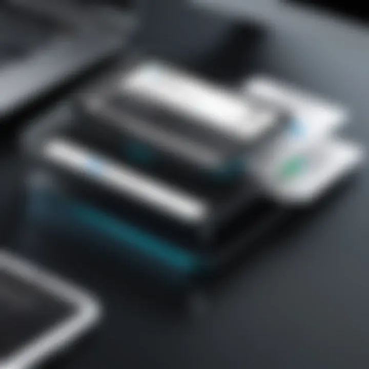 An illustration showing the scanning feature of a business card app