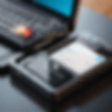 Smartphone Business Card Scanner Overview A close-up of a smartphone displaying a business card scanning app