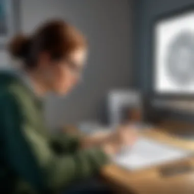 Artist Using Drawing Software An artist creating stunning artwork using free drawing editing software on a tablet.
