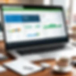 Detailed view of QuickBooks dashboard showcasing features