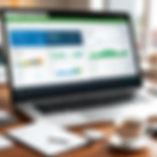 Detailed view of QuickBooks dashboard showcasing features
