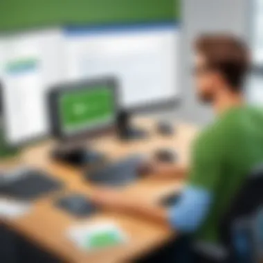 Installing QuickBooks Intuit Illustration representing installation steps for QuickBooks