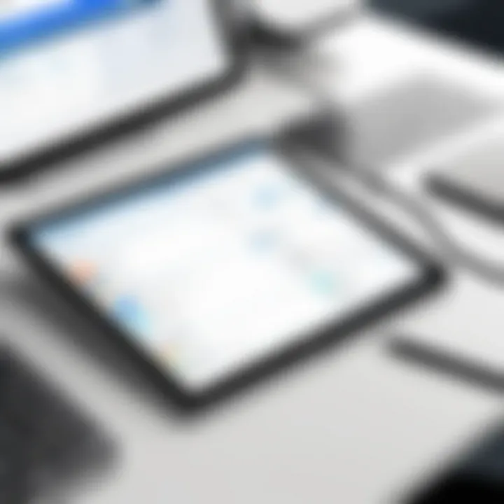 Tablet with multiple expense tracking apps open for comparison
