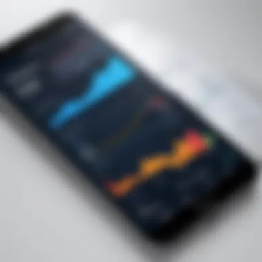 Graphical Representation of Expenses A smartphone showing a graph of expenses over time