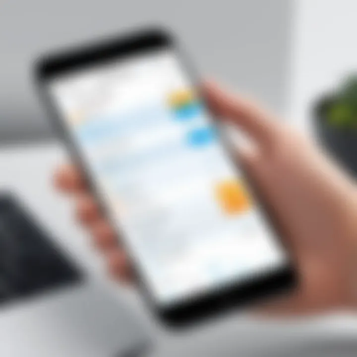 User interaction with a scheduling app on a mobile device