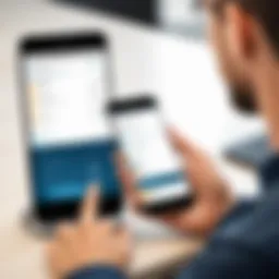 User engaging with an event check-in app on a smartphone