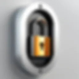 A sophisticated digital lock symbolizing email security.