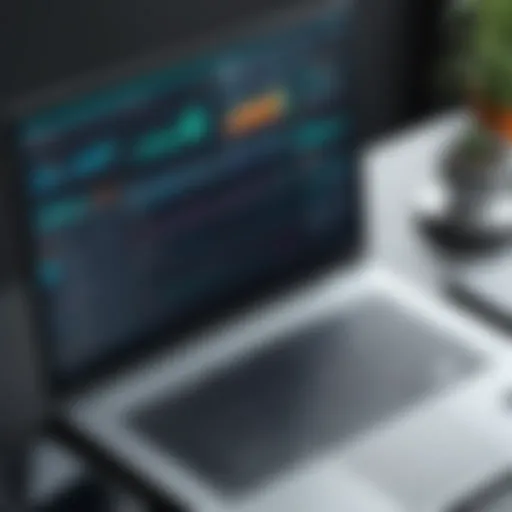A modern laptop displaying data analytics tools
