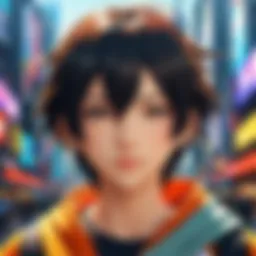 A vibrant scene showcasing anime characters created using animation software.