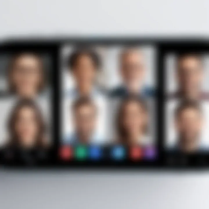 Group video call in progress using an Android app