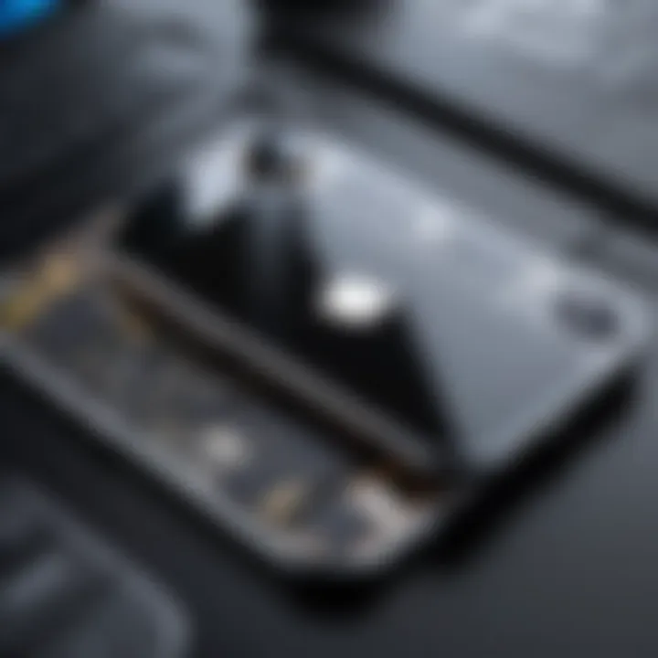 Illustration of secure iPhone usage in a corporate environment
