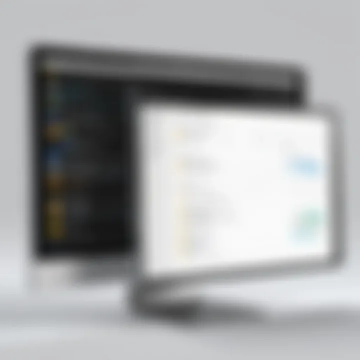 User interface showcasing the usability of one database software