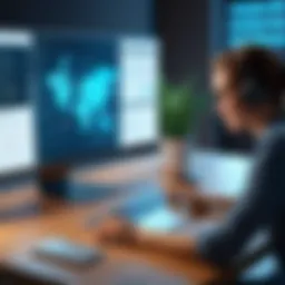A user engaging with a digital learning platform interface showcasing software courses