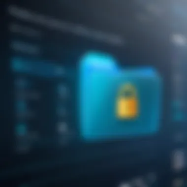 User Interface of Folder Password Software User interface of a popular folder password software
