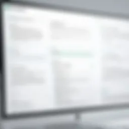Digital interface showcasing job description templates