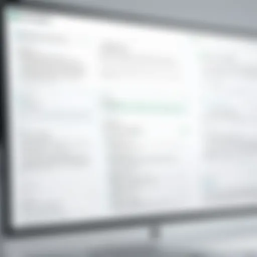 Digital interface showcasing job description templates