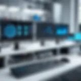 A modern laboratory setup showcasing advanced computer systems