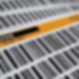 A detailed view of barcode labels on products in a warehouse