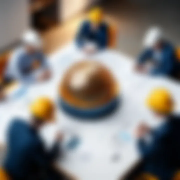 Team collaborating on a construction bid proposal