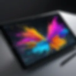 A modern online drawing tablet displaying a vibrant digital artwork.