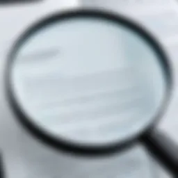 A magnifying glass highlighting text on a page.