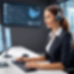 Virtual receptionist assisting a client online