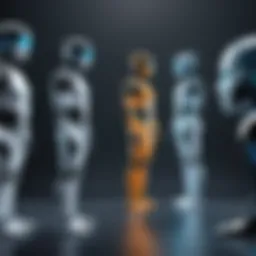 Illustration depicting the evolution of virtual assistants through the years.