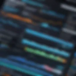 Data visualization showing analytics trends
