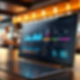 Sleek dashboard of a restaurant management system showcasing analytics