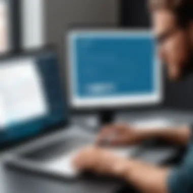 Evaluating Transcription Accuracy and Efficiency A user reviewing transcription results on a laptop
